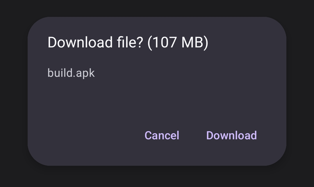Browser download notification for the ClanForge APK file